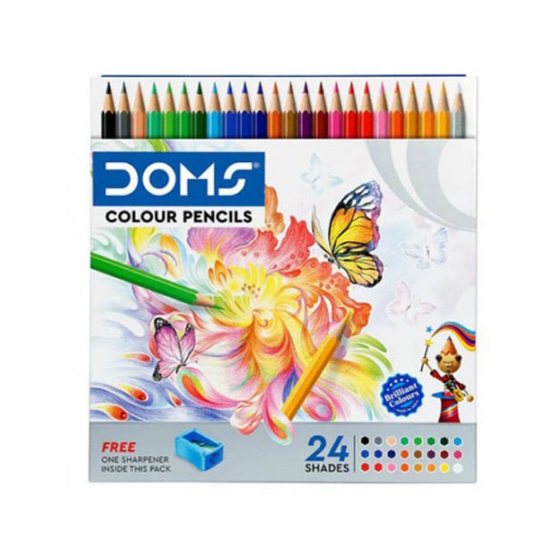 Colour Pencil Set 24 Shades, Bright Colours, Soft Lead, Smooth Performance